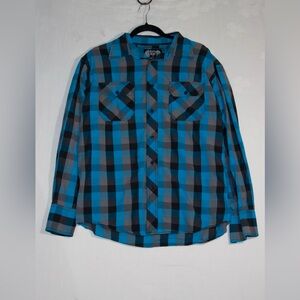 Eighty Eight Blue and Black Checkered Men's Shirt